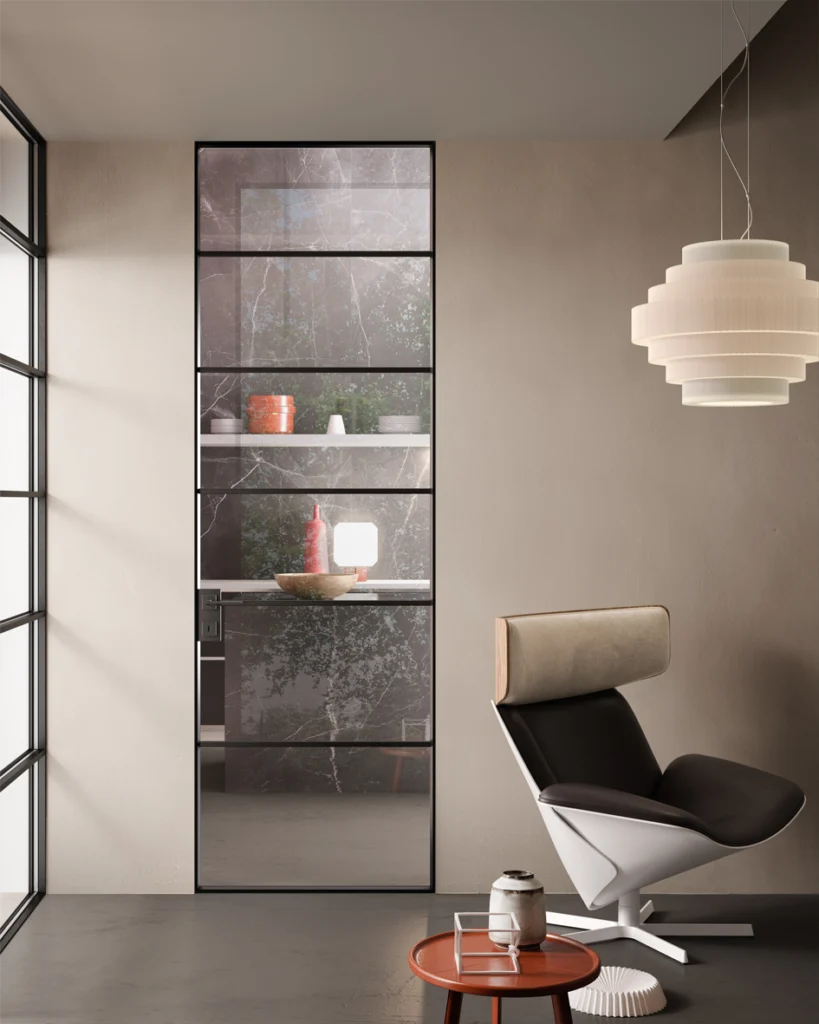schwarze lofttüren mit modernem industrial design