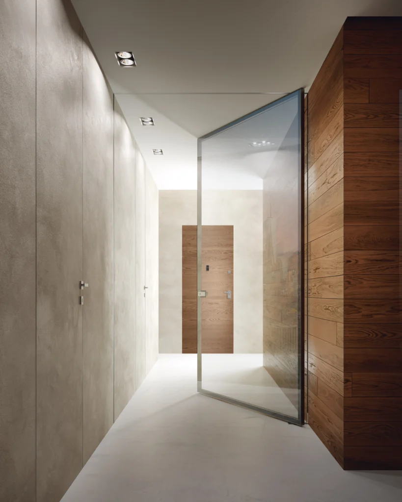moderne loft pendeltüren mit glas und schwarzen profilrahmen