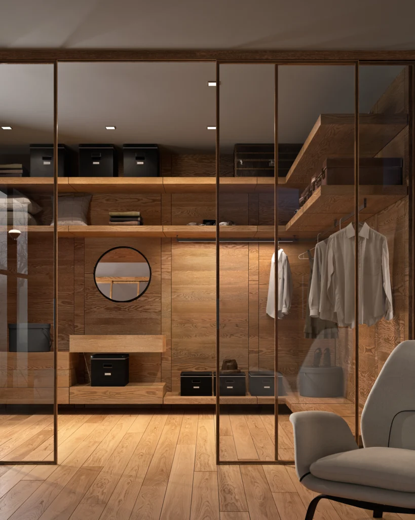 lofttüren für moderne kleiderschranklösungen mit glas