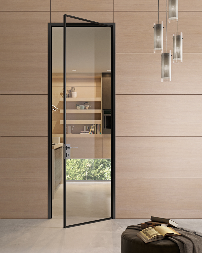 moderne lofttüren mit glas für offene küchenräume