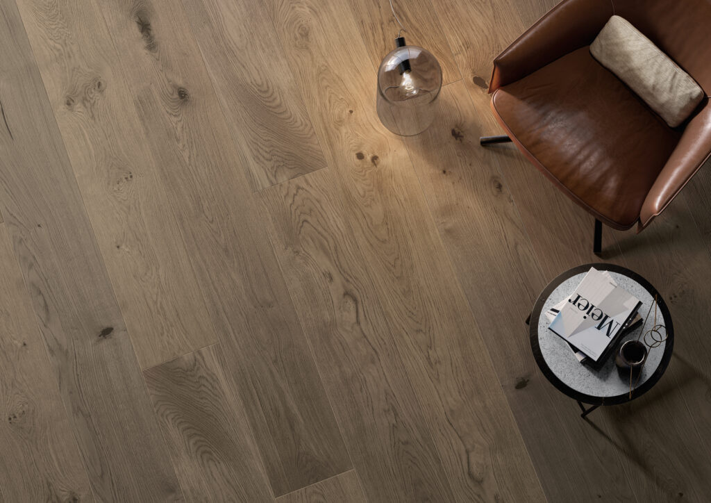 Parkett Eiche Creta – grau-beige Eichenparkett für moderne Wohnräume