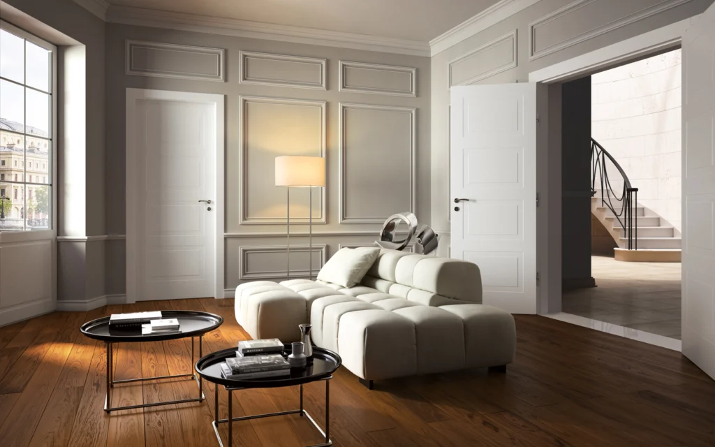 Parkett Eiche Classic im Wohnzimmer – klassischer Eichenparkett für zeitloses Wohndesign